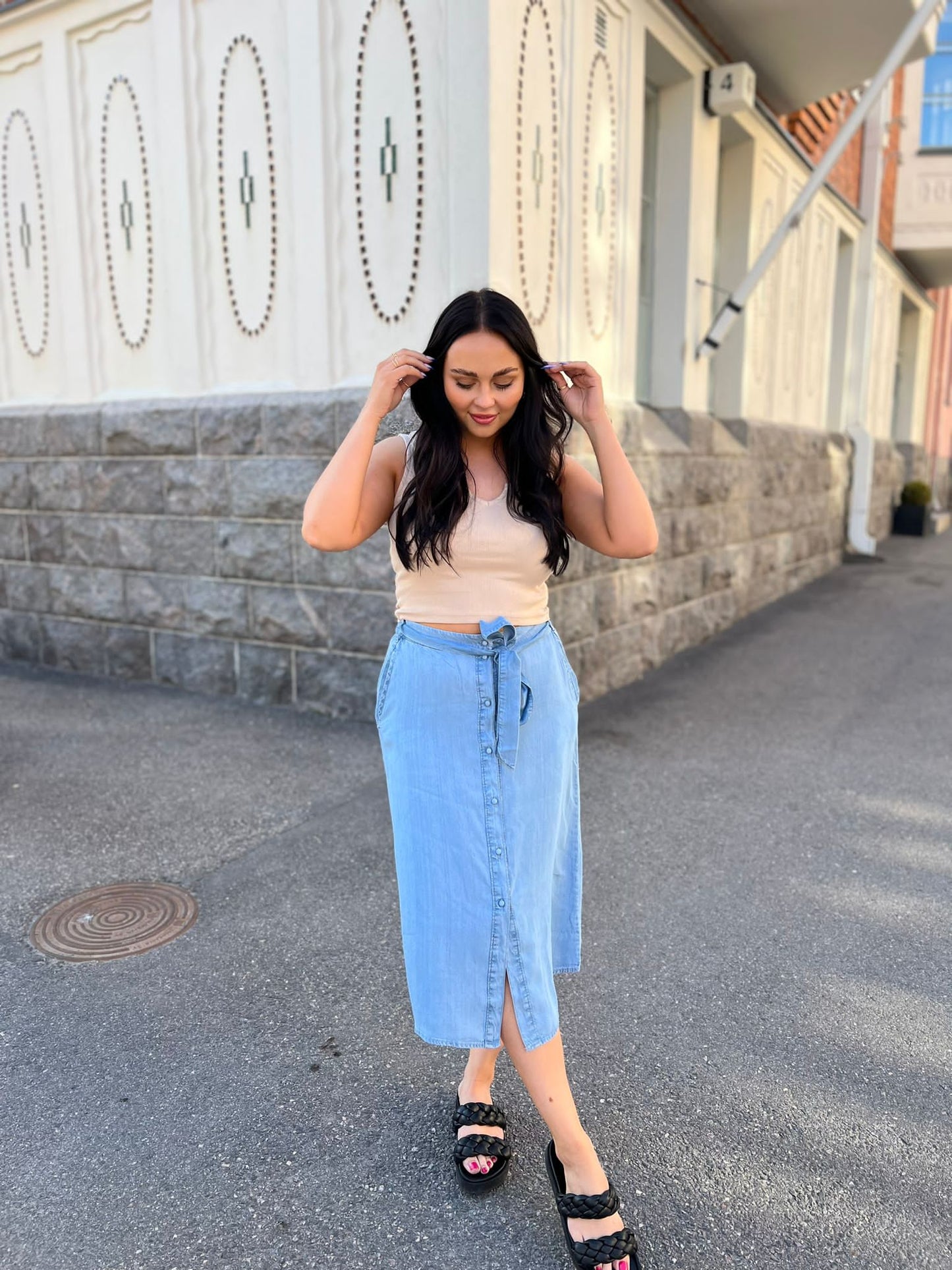 VIGIVANI Skirt - Light Blue Denim