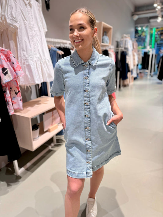 VISOL Midi Dress - Light Blue Denim