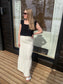 PCSIKKA Long Skirt - Cloud Dancer
