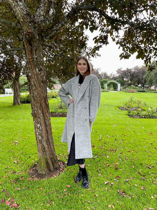 OBJBELICE Coat - Light Grey Melange