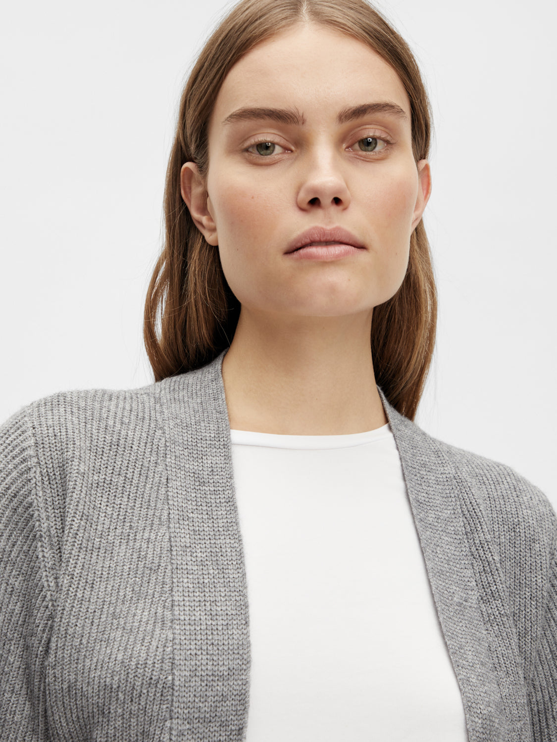 OBJMALENA Cardigan - Medium Grey Melange