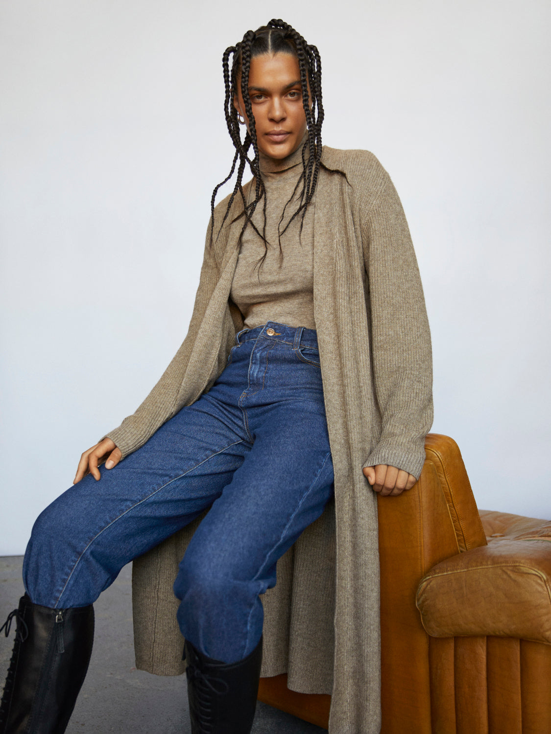 OBJMALENA Cardigan - Fossil